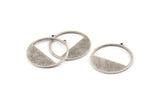 Silver Round Charm, 6 Textured Antique Silver Plated Round Charms With 1 Loop (26x0.80mm) D0613 H1278