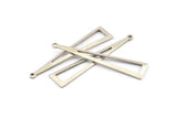 Silver Triangle Charm, 12 Antique Silver Plated Brass Triangle Charms With 1 Hole, Findings (50x11x0.80mm) A1478