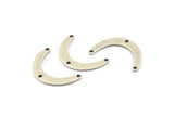 Silver Boomerang Charm, 24 Antique Silver Plated Brass Boomerang Connectors With 3 Holes, Findings (20x13x4x0.80mm) D1385