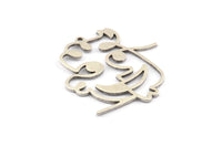 Silver Face Charm, 6 Antique Silver Plated Brass Face Charms With 1 Loop (32x31x1mm) D0833