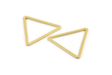 Gold Triangle Charm, 2 Gold Plated Brass Triangle Connectors (33x29x2x1mm) D1022 Q0996