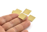 Brass Square Charm, 24 Raw Brass Square Charms With 6 Holes, Connectors (16x0.45mm) A1716