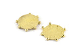 Brass Round Charm, Textured Raw Brass Round Charms With 1 Hole, Blanks (19x1.2mm) N1423