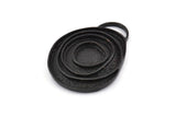 Black Charm, Oxidized Black Brass, Black Pendants, Charm Pendants - Pad Size 11mm (38x29x2.5mm) U065