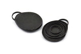 Black Charm, Oxidized Black Brass, Black Pendants, Charm Pendants - Pad Size 11mm (38x29x2.5mm) U065