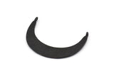 Siyah Ay Tılsımı, 2 Halkalı 2 Çekiçlenmiş Oksitlenmiş Siyah Pirinç Hilal Kolye (41x9x1mm) U074