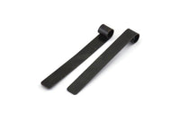Black Charm, 12 Oxidized Black Brass Rectangle Findings (42x5x0.40mm) B0275 S330