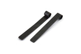 Black Charm, 12 Oxidized Black Brass Rectangle Findings (42x5x0.40mm) B0275 S330