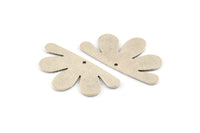 Silver Daisy Charm, 4 Antique Silver Plated Brass Flower Charms With 1 Hole, Pendants (34x17x0.80mm) D1364 H1385