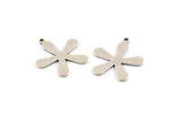Silver Leaf Charm, 8 Antique Silver Plated Brass Leaf Charms With 1 Loop, Pendants, Findings (24x21x1mm) D1049