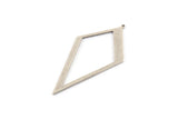 Silver Diamond Charm, 6 Antique Silver Plated Brass Rhombus Charms With 1 Loop, Pendants (52x26x0,60mm) D853 Q0591