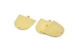 Brass D Shape,  24 Raw Brass D Shape Charms With 1 Loop And 1 Hole (18x17x0.50mm) M1050