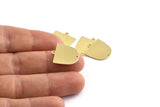 Brass D Shape,  24 Raw Brass D Shape Charms With 1 Loop And 1 Hole (18x17x0.50mm) M1050