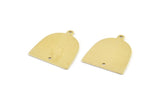 Brass D Shape,  24 Raw Brass D Shape Charms With 1 Loop And 1 Hole (18x17x0.50mm) M1051