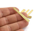 Brass Stick Blank, 12 Textured Raw Brass Stick Stamping Blanks, Brass Blanks (43x6x3x0.80mm) M1003