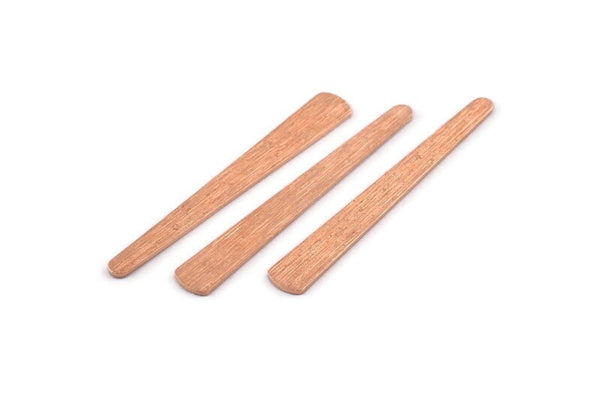 Copper Stick Blank, 12 Textured Raw Copper Stick Stamping Blanks, Brass Blanks (43x6x3x0.80mm) M1024