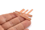 Copper Stick Blank, 12 Textured Raw Copper Stick Stamping Blanks, Brass Blanks (43x6x3x0.80mm) M1024