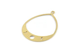 Brass Drop Charm, 4 Raw Brass Moon Phases Charms With 1 Loop, Pendants (49x36x0.80mm) M1009
