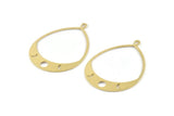 Brass Drop Charm, 4 Raw Brass Moon Phases Charms With 1 Loop, Pendants (49x36x0.80mm) M1009