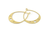 Brass Drop Charm, 4 Raw Brass Moon Phases Charms With 1 Loop, Pendants (49x36x0.80mm) M1009