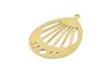 Brass Drop Charm, 4 Raw Brass Moon Phases Charms With 1 Loop, Pendants (49x36x0.80mm) M1008