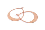 Copper Drop Charm, 2 Raw Copper Drop Charms With 1 Loop And 3 Holes, Pendants (49x36x0.80mm) M1040