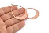 Copper Drop Charm, 2 Raw Copper Drop Charms With 1 Loop And 3 Holes, Pendants (49x36x0.80mm) M1040