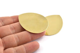 Brass Drop Blank, 2 Raw Brass Drop Blanks, Findings (45x36x0.80mm) M999