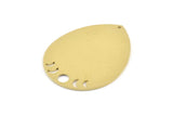 Brass Drop Charm, 2 Raw Brass Moon Phases Charms With 1 Hole, Findings (45x36x0.80mm) M1004
