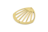 Brass Drop Charm, 2 Raw Brass Drop Charms With 2 Holes, Connectors (36x33x0.80mm) M723