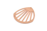 Copper Drop Charm, 2 Raw Copper Drop Charms With 3 Holes, Findings (36x33x0.80mm) M1029