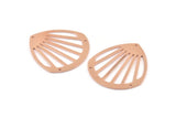 Copper Drop Charm, 2 Raw Copper Drop Charms With 3 Holes, Findings (36x33x0.80mm) M1029