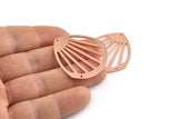 Copper Drop Charm, 2 Raw Copper Drop Charms With 3 Holes, Findings (36x33x0.80mm) M1029
