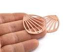 Copper Drop Charm, 2 Raw Copper Drop Charms With 4 Holes, Findings (36x33x0.80mm) M1031