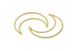 Brass Moon Charm, 6 Raw Brass Crescent Moon Charms With 1 Hole (50x15x0.90mm) M921