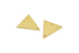 Brass Triangle Charm, 6 Raw Brass Triangle Charms With 2 Holes (19x18x1mm) M01103