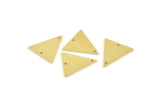 Brass Triangle Charm, 6 Raw Brass Triangle Charms With 2 Holes (19x18x1mm) M01103