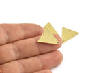 Brass Triangle Charm, 6 Raw Brass Triangle Charms With 2 Holes (19x18x1mm) M01103