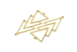 Brass Triangle Charm, 6 Raw Brass Triangle Charms With 2 Loops (51x21x1mm) M01128