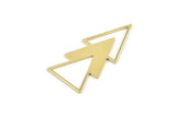 Brass Triangle Blank, 6 Raw Brass Triangle Blanks (47x21x1mm) M01106
