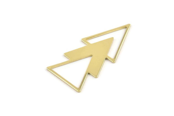Brass Triangle Blank, 6 Raw Brass Triangle Blanks (47x21x1mm) M01106