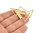 Brass Triangle Blank, 6 Raw Brass Triangle Blanks (47x21x1mm) M01106