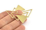 Brass Triangle Blank, 6 Raw Brass Triangle Blanks (47x21x1mm) M01105