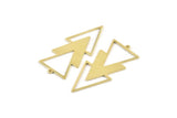 Brass Triangle Charm, 6 Raw Brass Triangle Charms With 1 Loop (49x21x1mm) M01118