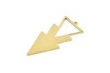 Brass Triangle Charm, 6 Raw Brass Triangle Charms With 1 Loop (49x21x1mm) M01110