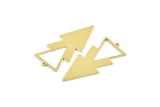 Brass Triangle Charm, 6 Raw Brass Triangle Charms With 1 Loop (49x21x1mm) M01110