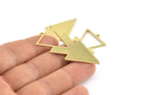 Brass Triangle Charm, 6 Raw Brass Triangle Charms With 1 Loop (49x21x1mm) M01110