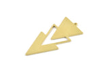 Brass Triangle Charm, 6 Raw Brass Triangle Charms With 1 Loop (49x21x1mm) M01111