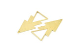 Brass Triangle Charm, 6 Raw Brass Triangle Charms With 1 Hole (47x21x1mm) M01107