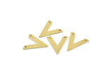 Brass V Shape, 24 Raw Brass V Shaped Charms With 2 Holes, Pendants, Findings (20x18x1mm) D0684